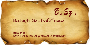 Balogh Szilvánusz névjegykártya